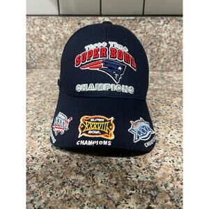 New England Patriots Reebok NFL Three Time Super Bowl Champions Adjustable Cap